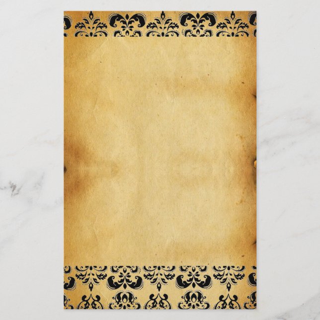 BROWN PARCHMENT DAMASK BREVPAPPER (Framsida)