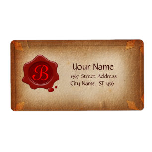 BROWN PARCHMENT OCH RED VAX SEAL MONOGRAM FRAKTSEDEL