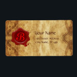 BROWN PARCHMENT OCH RED VAX SEAL MONOGRAM FRAKTSEDEL<br><div class="desc">Elegant- och klassutformning med vax-försegling på ett stycke. .</div>