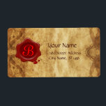 BROWN PARCHMENT OCH RED VAX SEAL MONOGRAM FRAKTSEDEL<br><div class="desc">Elegant- och klassutformning med vax-försegling på ett stycke. .</div>