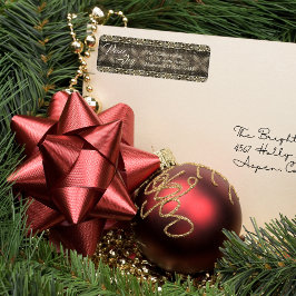 Brown Peace and Joy-jul Returadress Etikett