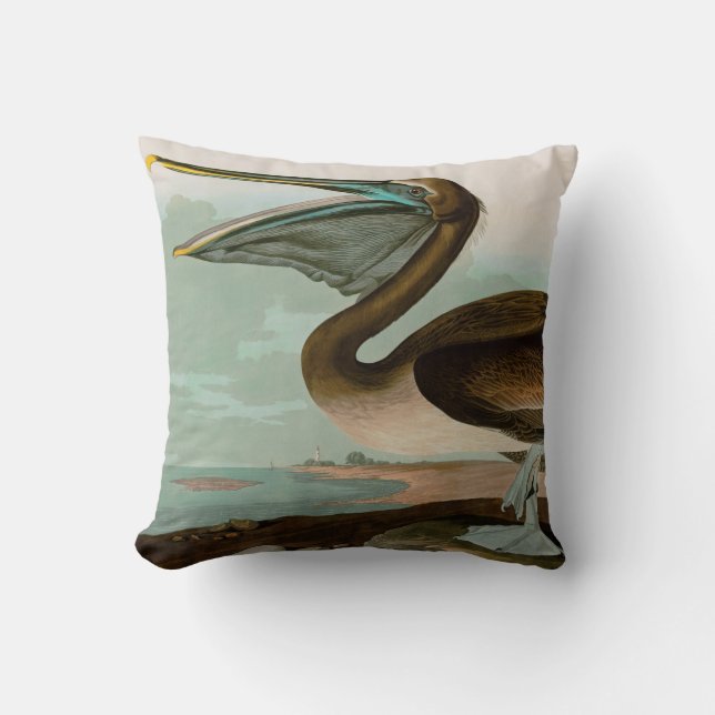 Brown Pelican Birds of America Audubon Print Kudde (Framsida)