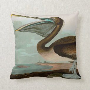 Brown Pelican Birds of America Audubon Print Kudde