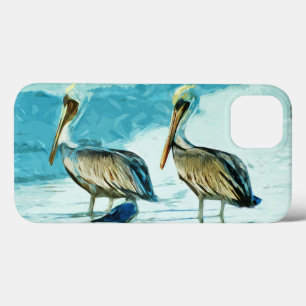 Brown Pelican i Winter Färg Abstract Design