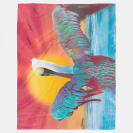 Brown Pelican ISLAND SUNSET Fleecefilt