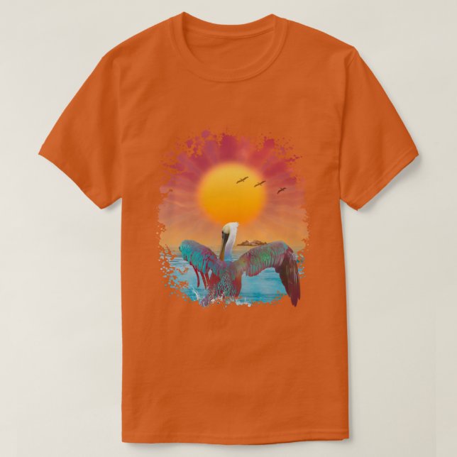 Brown Pelican ISLAND SUNSET T Shirt (Design framsida)