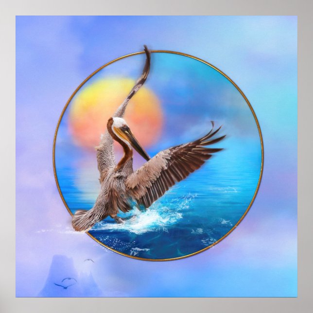 Brown Pelican SOL KISSED PELICANS ISLAND Poster (Framsidan)