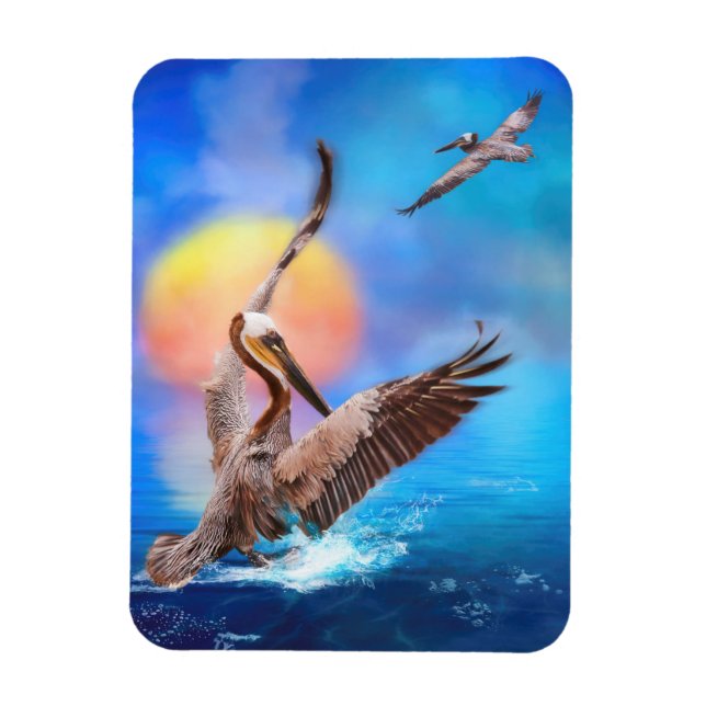 Brown Pelicans SOL KISSED PELICAN ISLAND Magnet (Vertikal)