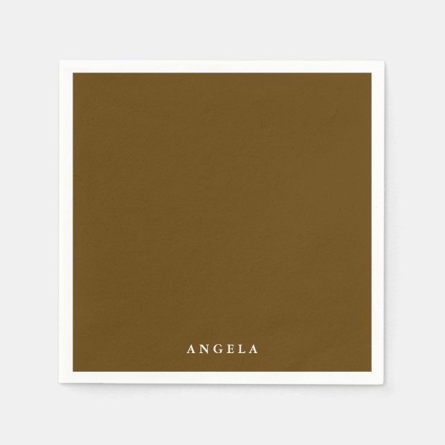 Brown Personalized Name Pappersservett (Framsidan)