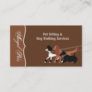 Brown Pet Sitta Hund Walking Walker Affärskort Visitkort