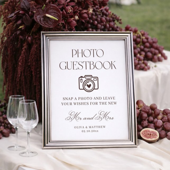 Brown Photo Guest Book Wedding Poster (Skapare uppladdad)
