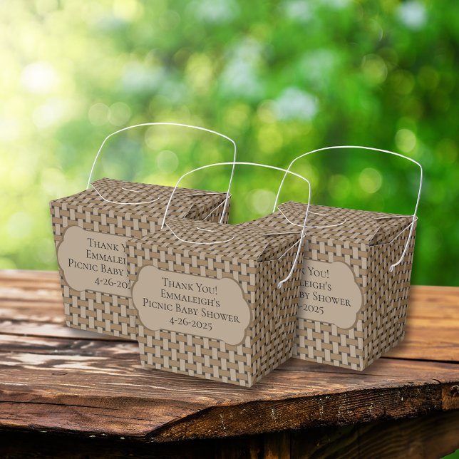Brown Picnic Baby Shower Basket Tack Presentaskar (Skapare uppladdad)