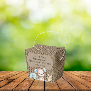 Brown Picnic Friends Baby Shower Basket Tack Presentaskar