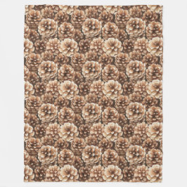 Brown Pine Cones Nature Birthday Fleecefilt