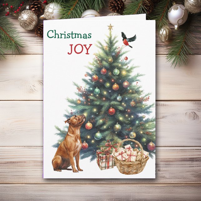 Brown Pit Bull, Bullfinch och Helgdag Card Helgkort (Skapare uppladdad)