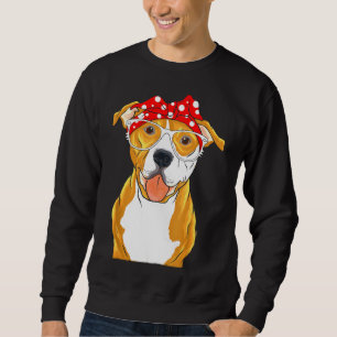 Brown Pitbull Funny Pit Bull Mamma Lång Ärmad Tröja