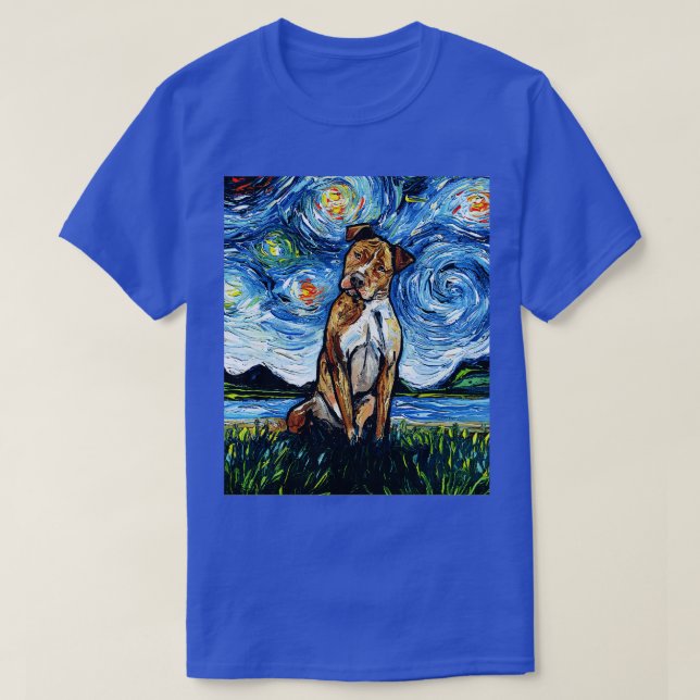 Brown Pitbull Nght T Shirt (Design framsida)