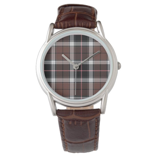 Brown Plaid Armbandsur (Framsida)