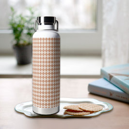 Brown Plaid Pattern Water Bottle