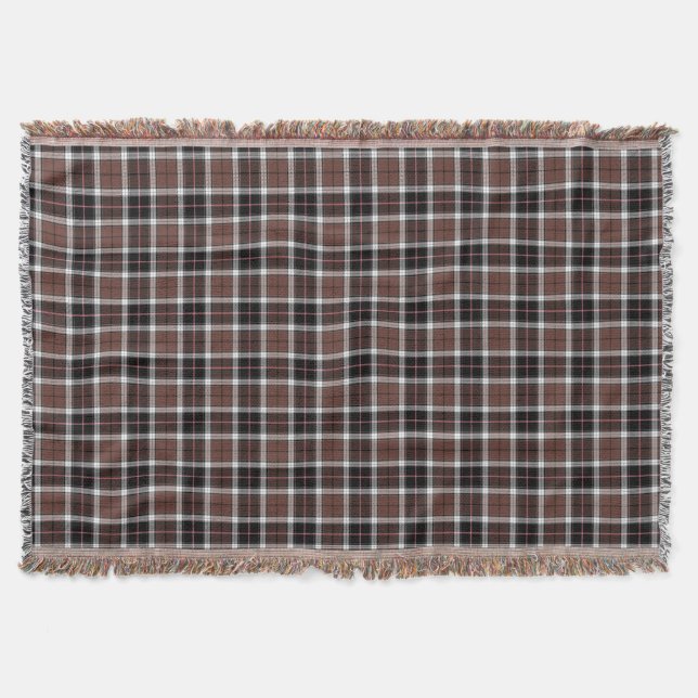 Brown Plaid Throw Blanket Filt (Framsidan)