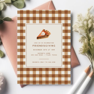 Brown Play Pumpkin Paj Thanksgiving Friendsgiving Inbjudningar