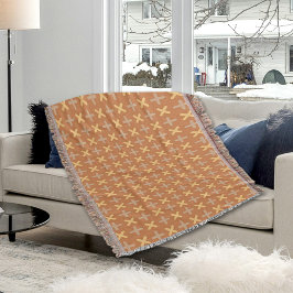 Brown Plus Pattern Throw Blanket Filt