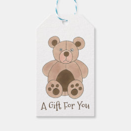 Brown Plush Leksak Nalle Mjukisdjur Birthday Presentetikett