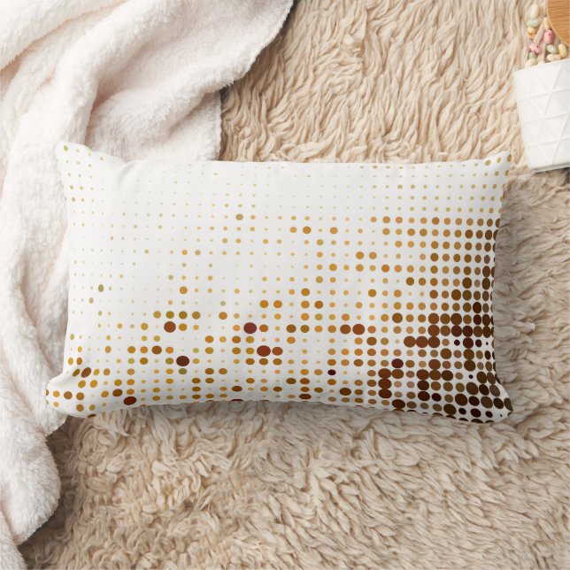 Brown Polka Cotton Dekorativ kudde (Filt)
