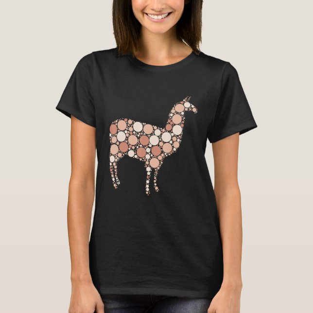 Brown Polka Dot Llama Internationell Dot Day Dot D T Shirt (Framsida)