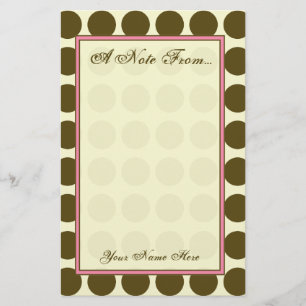 Brown Polka Dot Mode Stationery Brevpapper