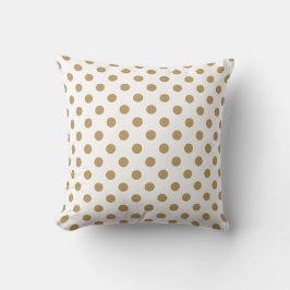 Brown Polka dots Mönster mot vit bakgrund Kudde