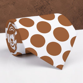Brown Polka Dots on White Custom Necktie Slips