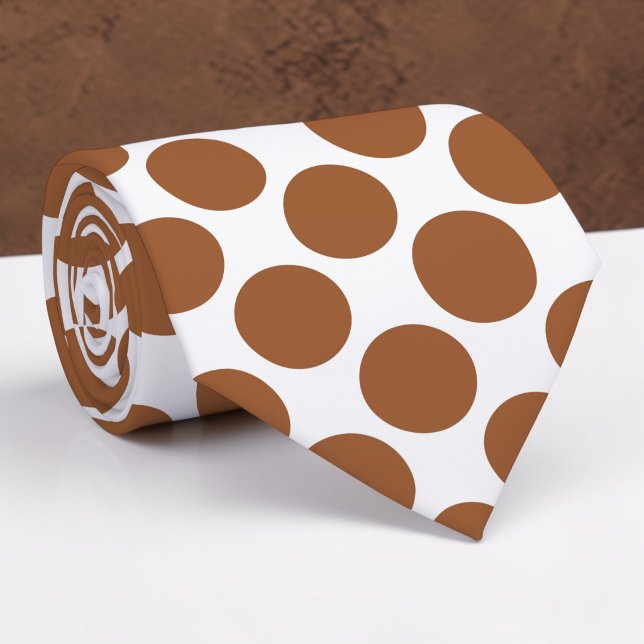 Brown Polka Dots on White Custom Necktie Slips (Skapare uppladdad)