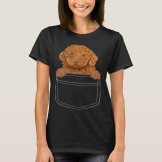 Brown Poodle Dog In Pocket  Dog T Shirt