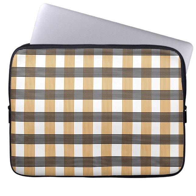 Brown Pput Check Mönster Laptop Fodral (Framsidan)
