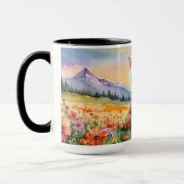 Brown Pudel Mugg, Anpassadet Farm Sunrise Mugg