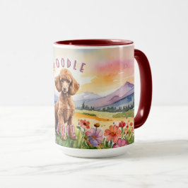 Brown Pudel Mugg, Anpassadet Farm Sunrise Mugg