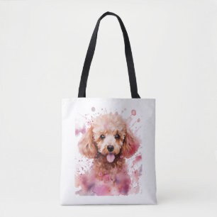 Brown Pudel Puppy, Baby Hund, Färg, Stänk, Wate Tygkasse