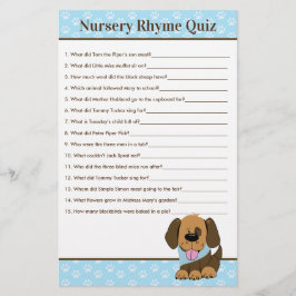 Brown Puppy Hund Boy Shower Nursery Rhyme Quiz