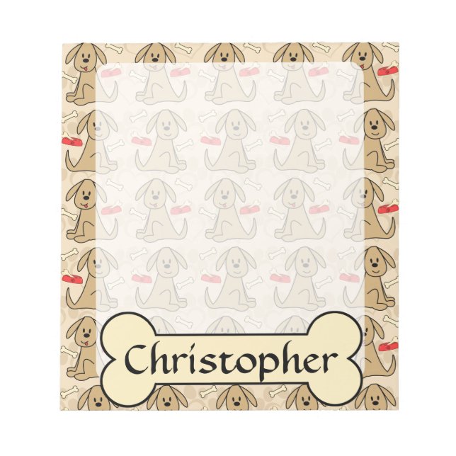 Brown Puppy Hund design personalize Anteckningsblock (Framsida)