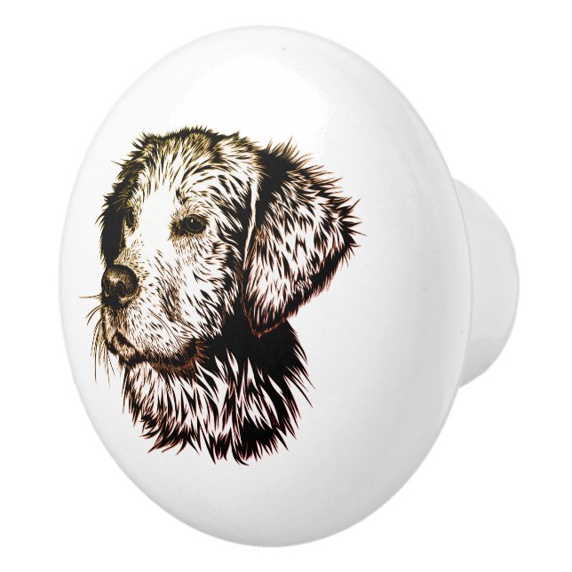 Brown Puppy Sketch Knopp (Höger)