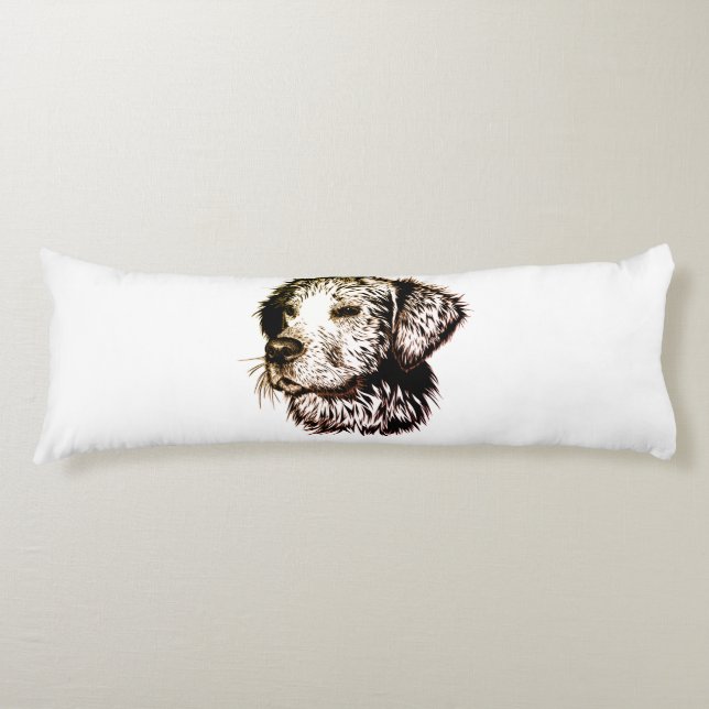 Brown Puppy Sketch Kroppskudde (Framsidan)