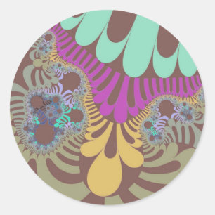 Brown Rainbow Mod Runt Klistermärke