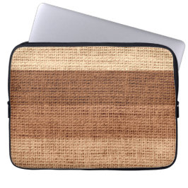 Brown Rand Burlap Rustic Jute Laptop Sleeve