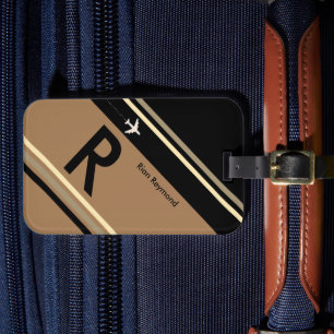 Brown Rand Monogram Personlig Bagagebricka