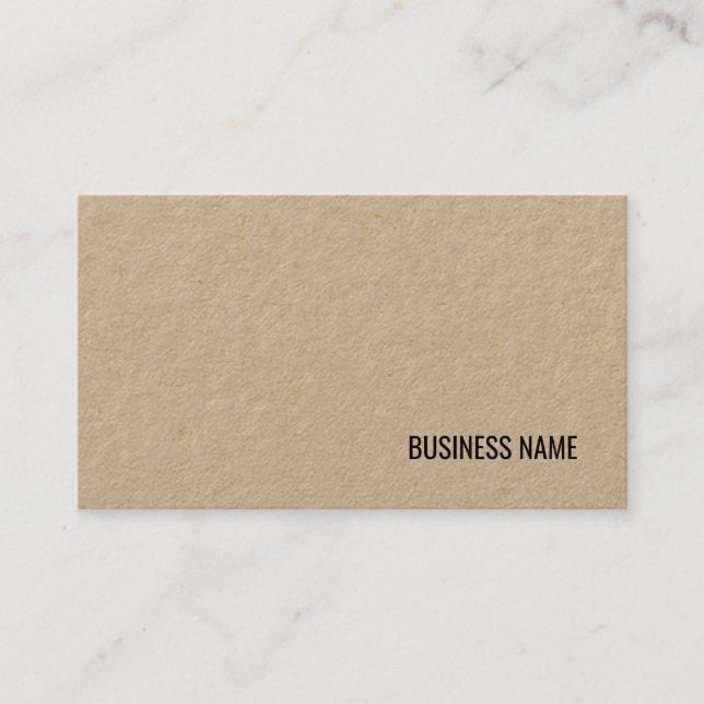 Brown Real Kraft Papper Modern Elegant-mall Visitkort (Framsida)