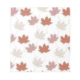 Brown Red Autumn Blommigt Löv Y2K Mönster Anteckningsblock