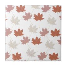 Brown Red Autumn Blommigt Löv Y2K Mönster