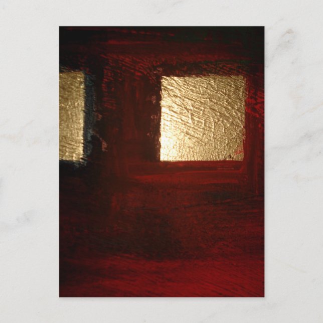 Brown Red Guld Abstrakt Vykort (Framsida)