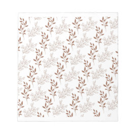 Brown Red Retro Vintage Löv Mönster Anteckningsblock